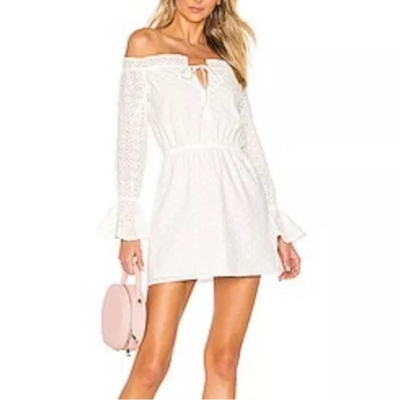 Revolve Superdown Valeria Flare Dress in White Size Small - Picture 1 of 10